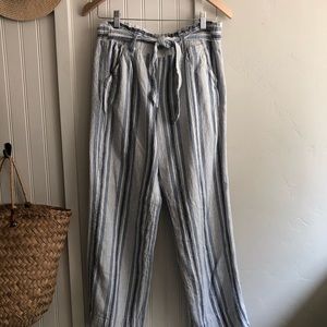 Jolt Blue Stripe Linen Pants
